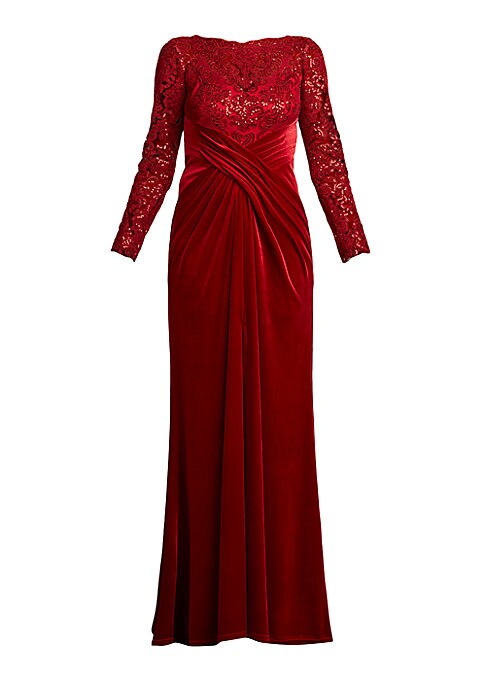 Glamorous Velvet Lace Gown