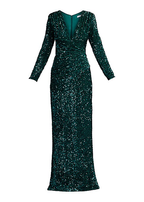 Glistening Slit Evening Dress