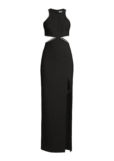 Sleek Beaded Slit Dress
