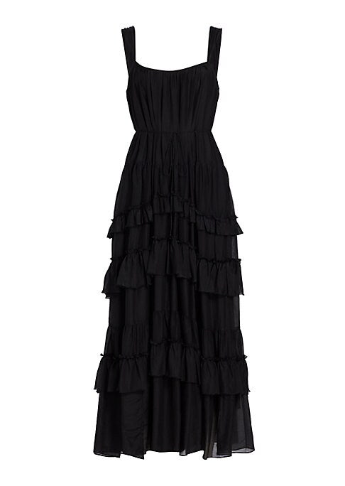 Ruffled Silk Maxi Dress