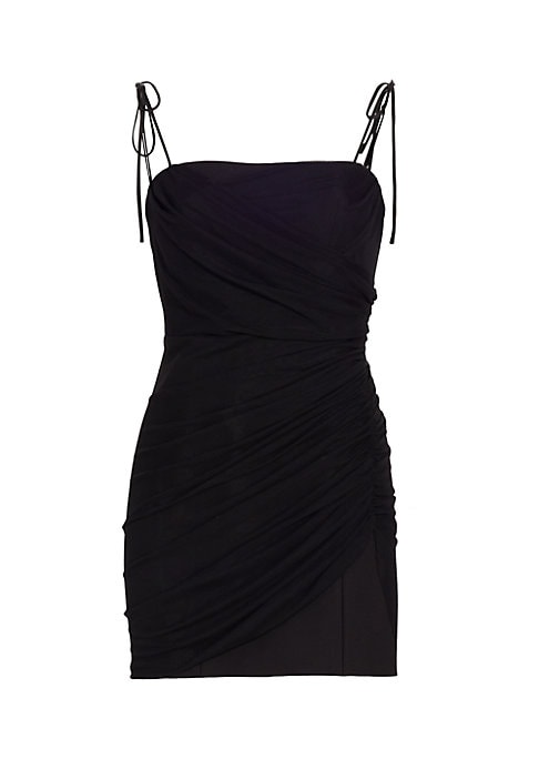 Ruched Tie-Strap Mini Dress