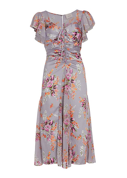 Floral Chiffon Midi Dress