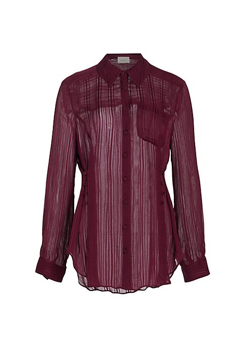 Chic Striped Sheer Blouse