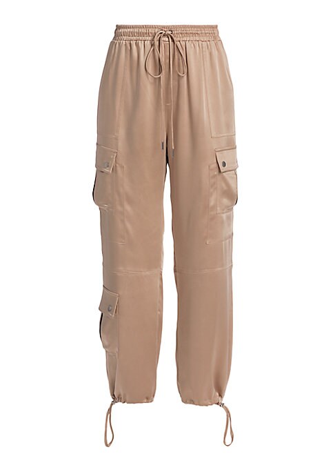 Satin Cargo Jogger Pants