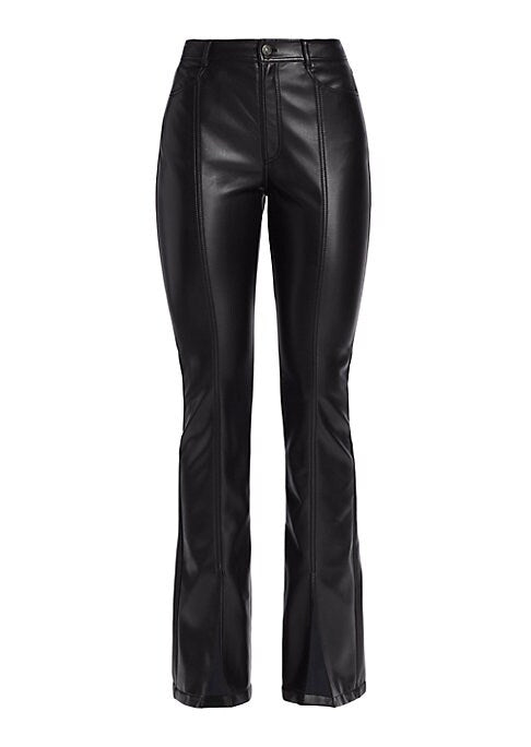 Vegan Leather Split Hem Trousers
