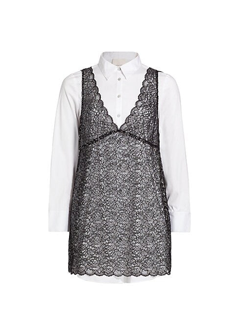 Lace Overlay Shirtdress