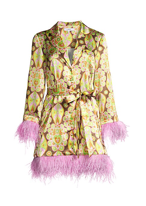 Feathered Retro Mini Dress
