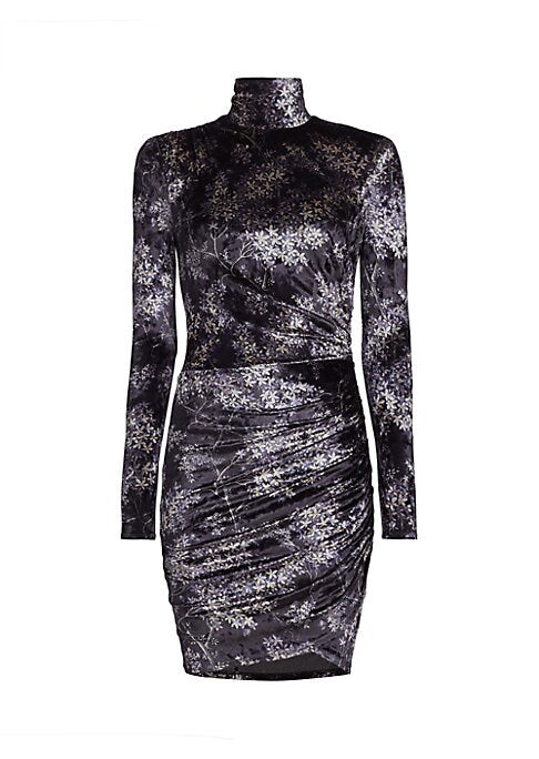 Floral Velvet Bodycon Dress