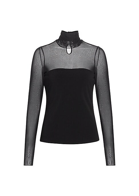 Sheer Elegance Turtleneck Top