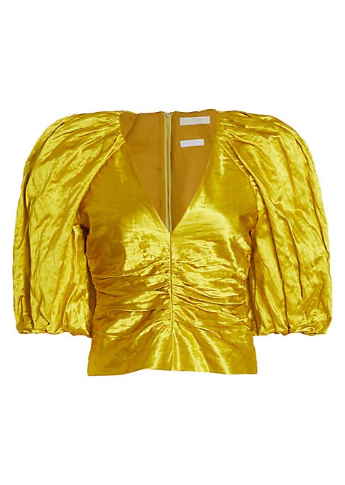 Metallic Puff Sleeve Top