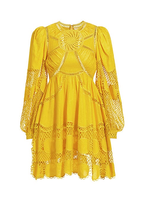 Floral Embroidered Linen Dress