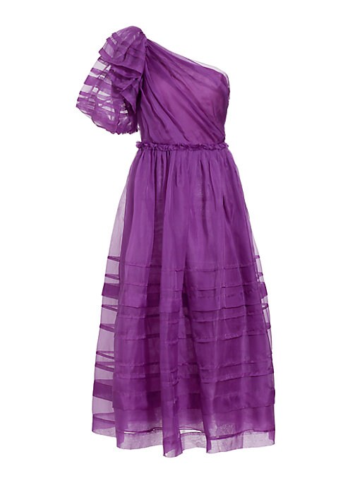 Silk Ruffle Midi Dress