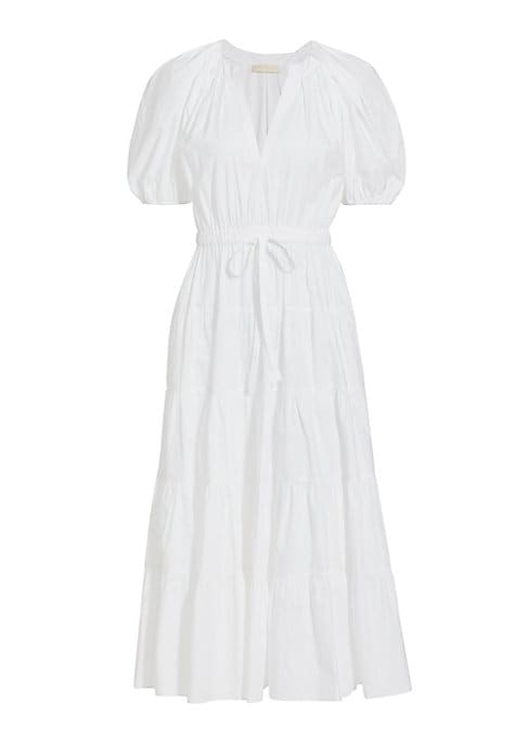 Puff-Sleeve A-Line Dress