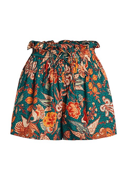Floral Waist Paperbag Shorts