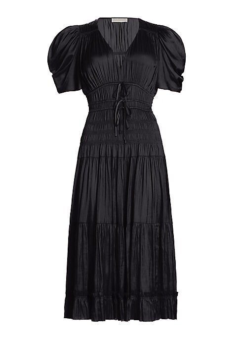 Elegant Satin Midi Dress