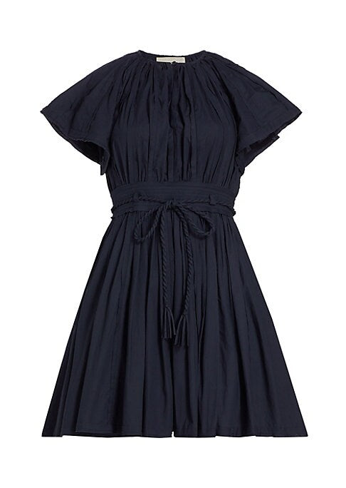 Cinched Cotton Mini Dress