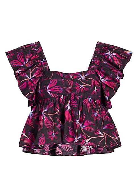 Flutter Floral Peplum Top