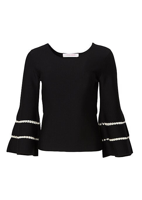Pearl-Sleeve Glam Top