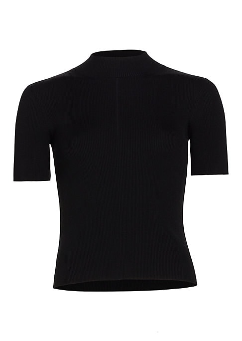 Silk-Knit Mock Top