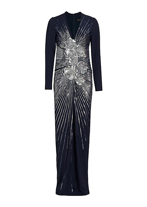 Glamorous Floral Slit Gown