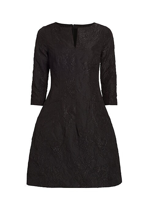 Textured Floral A-Line Dress