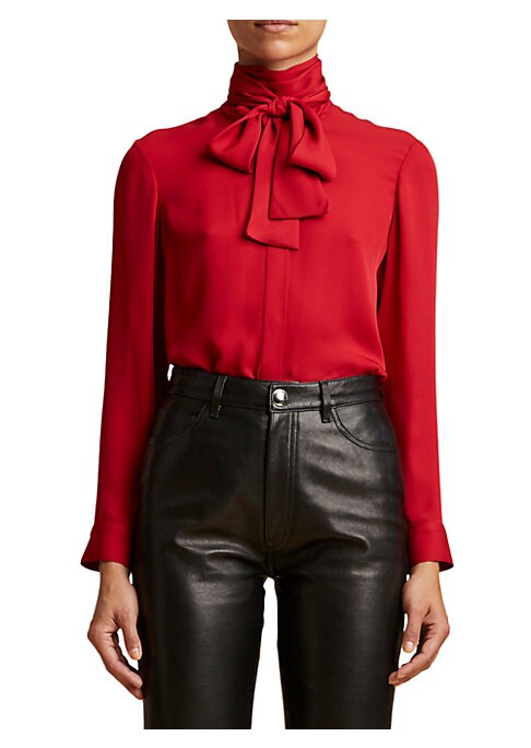 Chic Silk Tie Blouse