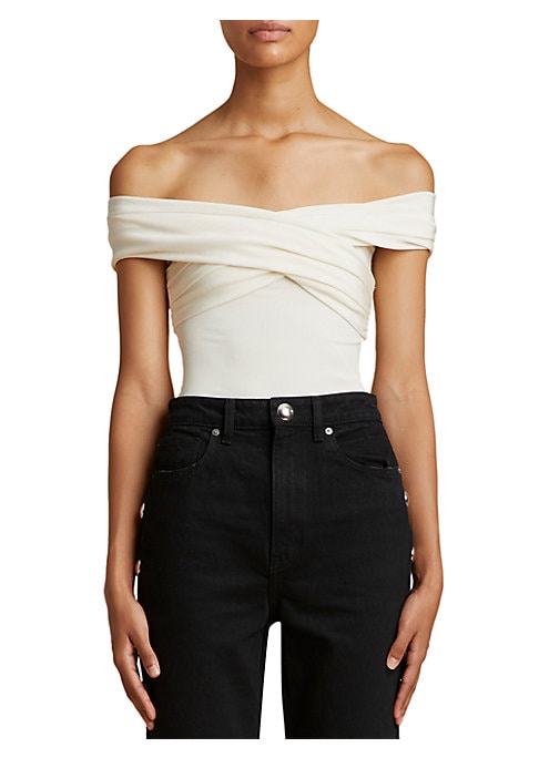 Draped Off-Shoulder Bodysuit