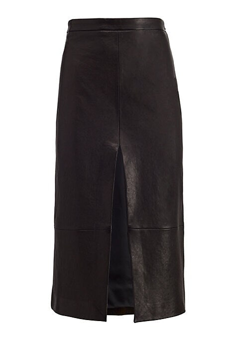 Sleek A-Line Leather Skirt