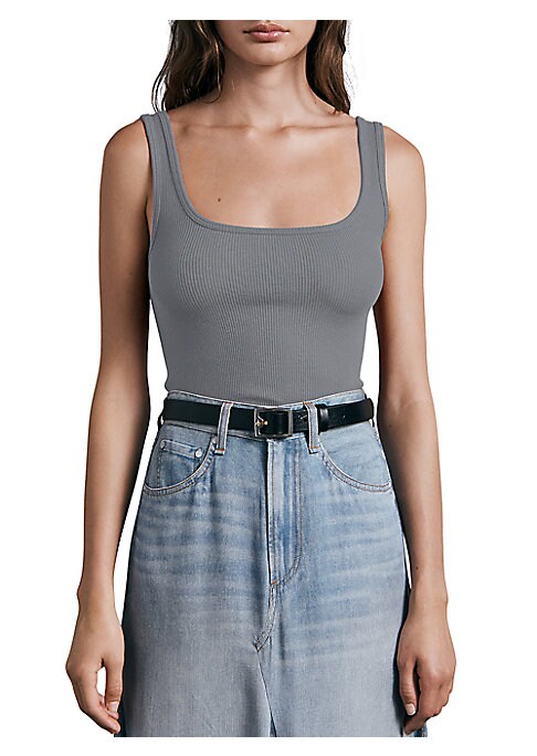Scoopback Ribbed Tank Top
