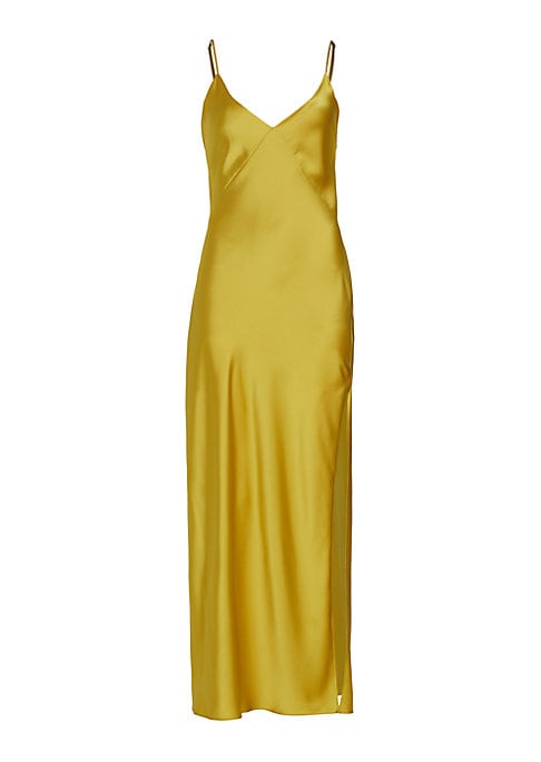 Satin V-Slit Dress