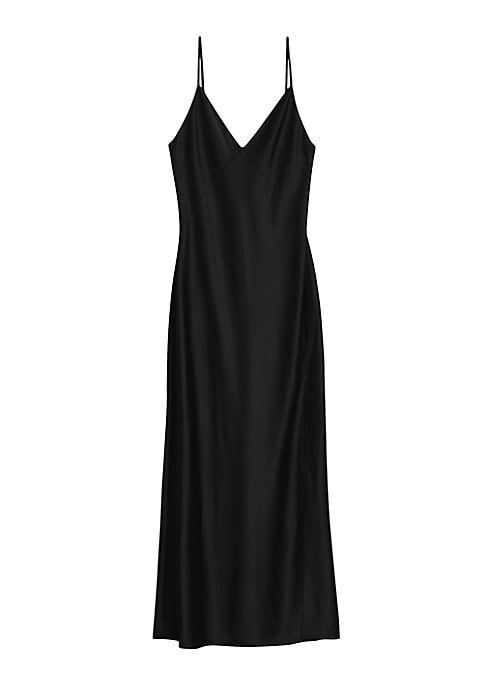 Satin V-Slit Luxe Dress