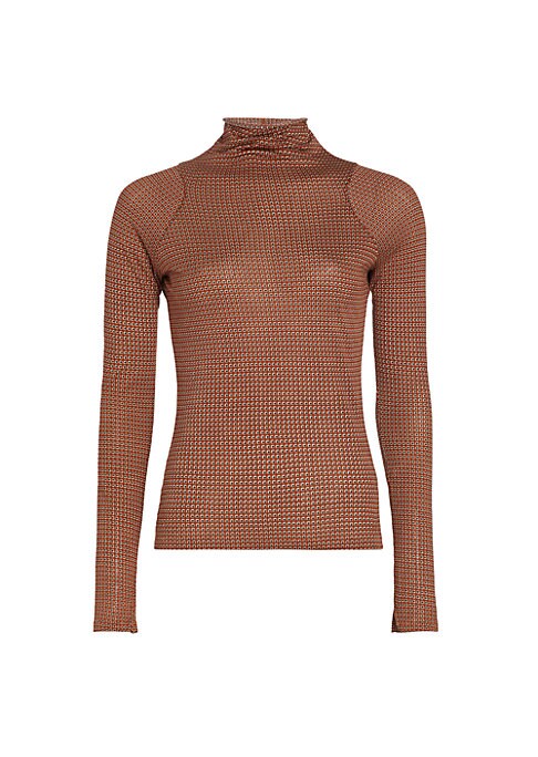 Geometric Mock Neck Top