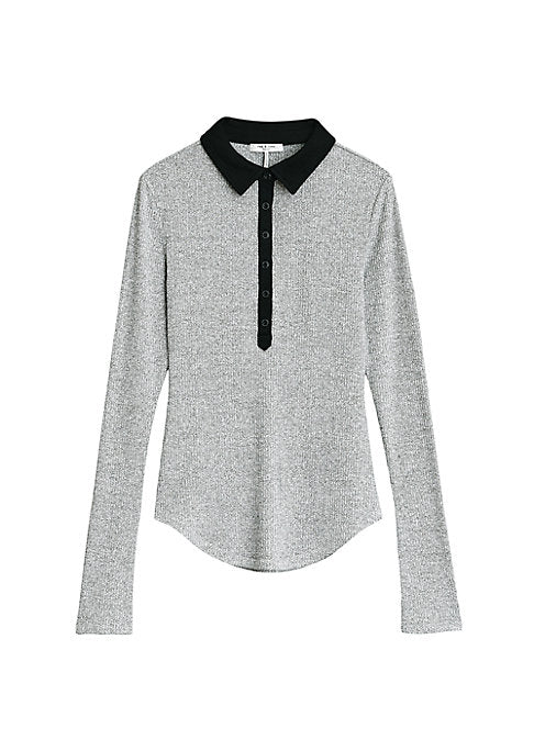 Chic Ribbed Polo Top