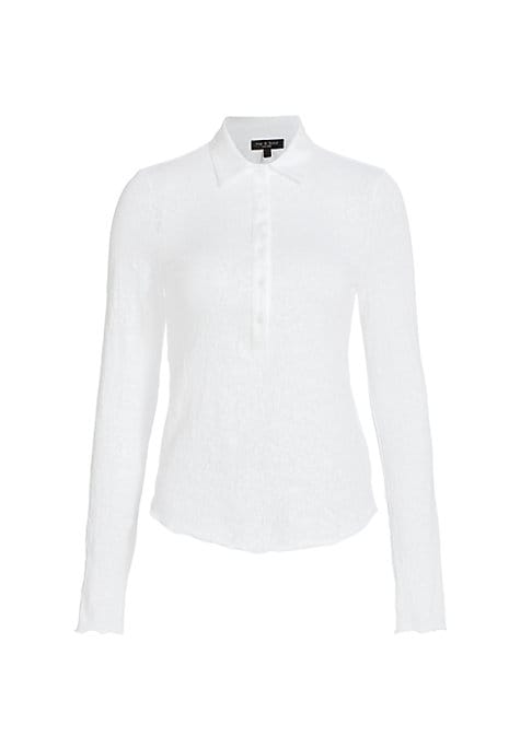 Floral Knit Polo Top