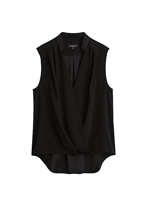 Draped Satin Sleeveless Blouse