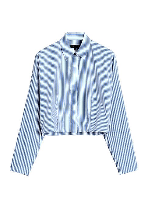 Cropped Stripe Poplin Shirt