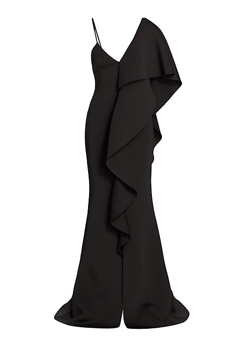 Dramatic Ruffle Column Dress