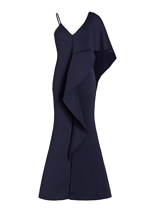 Dramatic Ruffle Column Dress