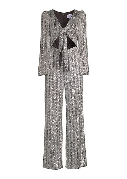Sparkling Front Tie Jumpsuit