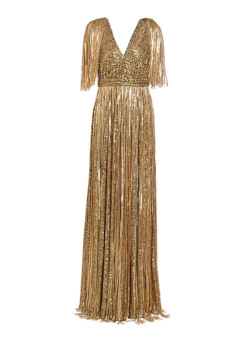 Glamorous Fringe Evening Gown