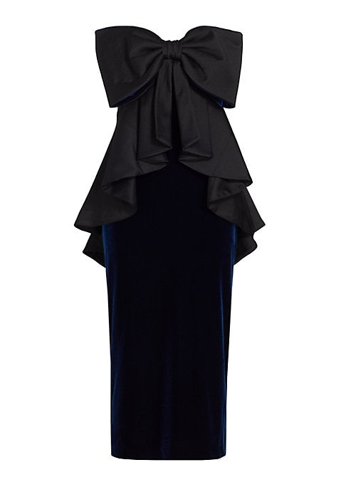 Chic Bow Velvet Dress