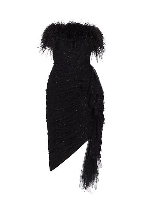 Feathered Sash Party Dress