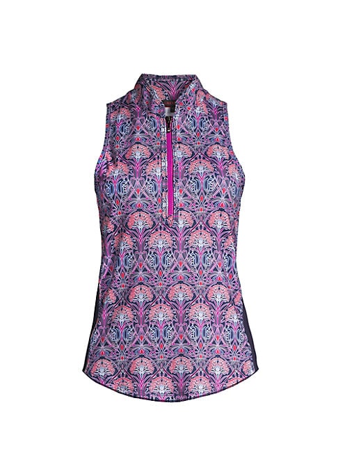 Floral Stretch Zip Top