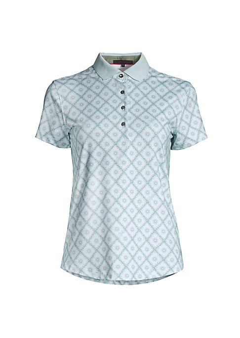 Floral Lattice Polo Top