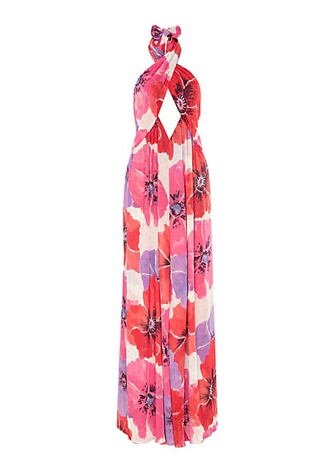 Floral Elegance Halter Dress