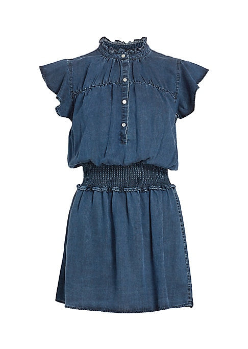 Ruffled Denim Mini Dress
