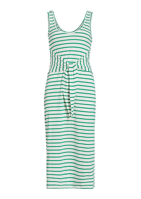 Striped Tie-Waist Midi Dress