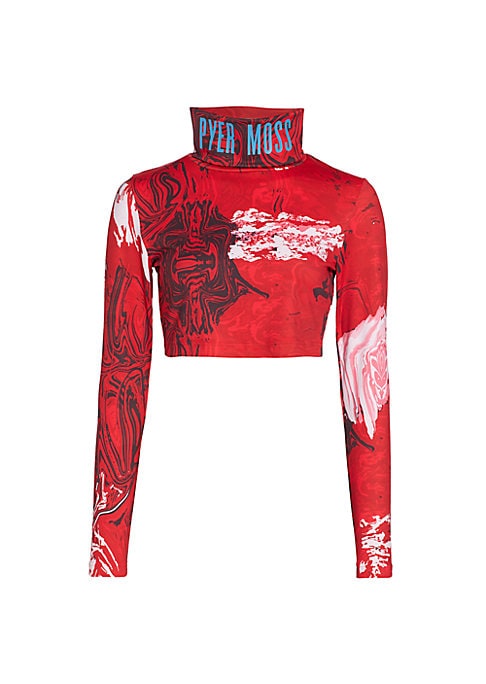 Dyed Turtleneck Crop Top