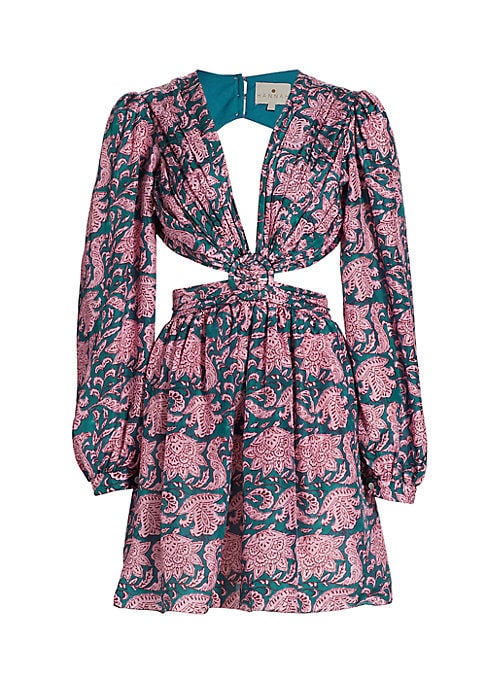 Silk Puff Sleeve Dress
