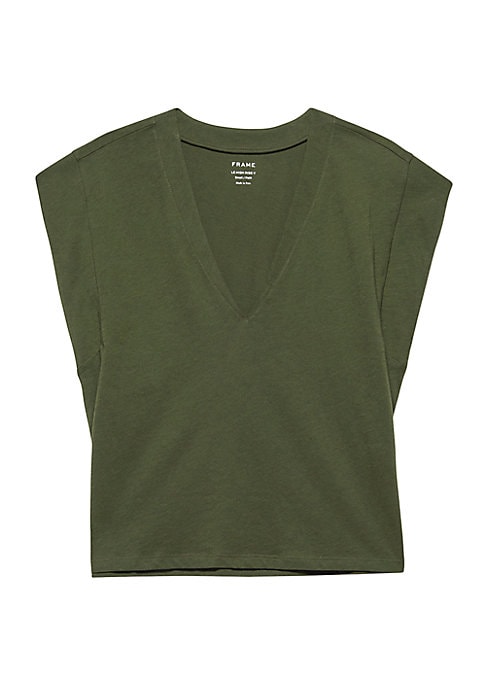 V-Neck Linen Muscle Tee